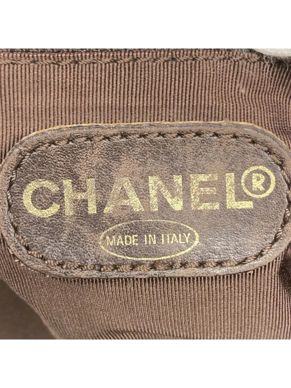 Chanel Tote Denim Black Brown Gold